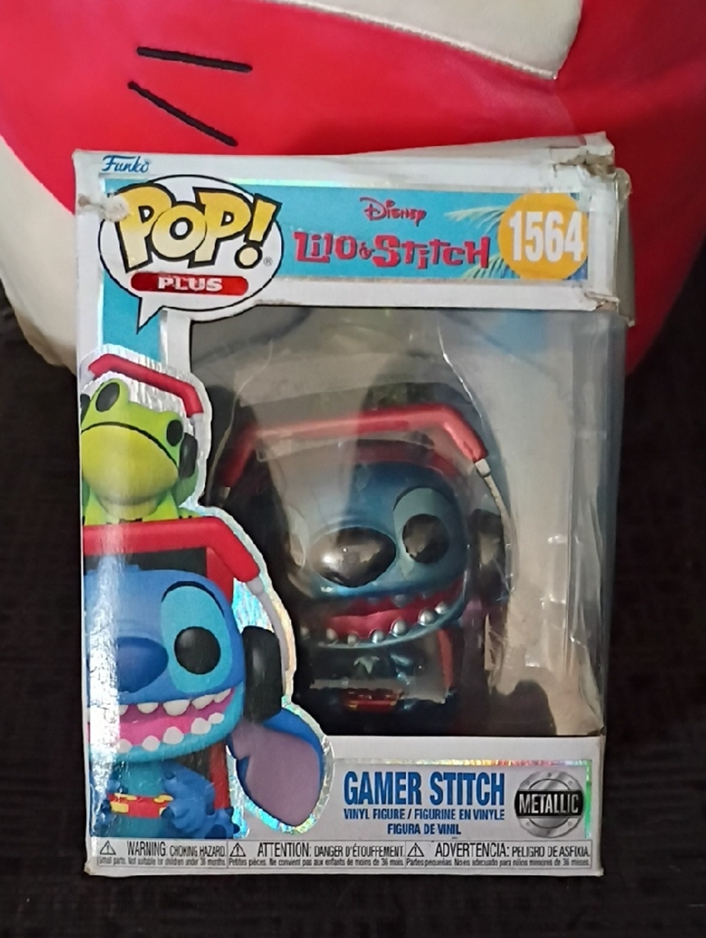 Funko POP! Plus Gamer Stitch Metallic Vinyl Figure - Blue, Red Accents